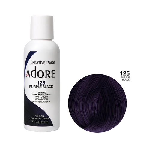 Adore Semi Permanent Hair Colour - 125 Purple Black 118ml