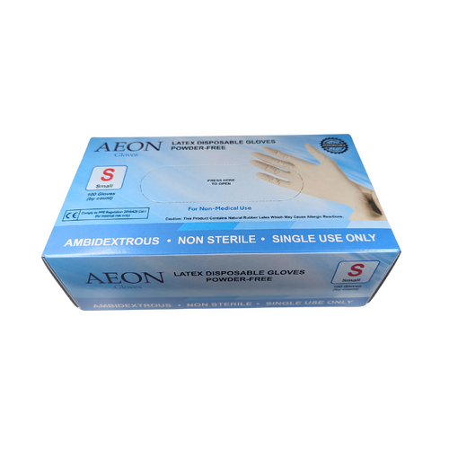 AEON - Vitals Easy Fit Latex Powder Free Gloves Size S Small 100pcs
