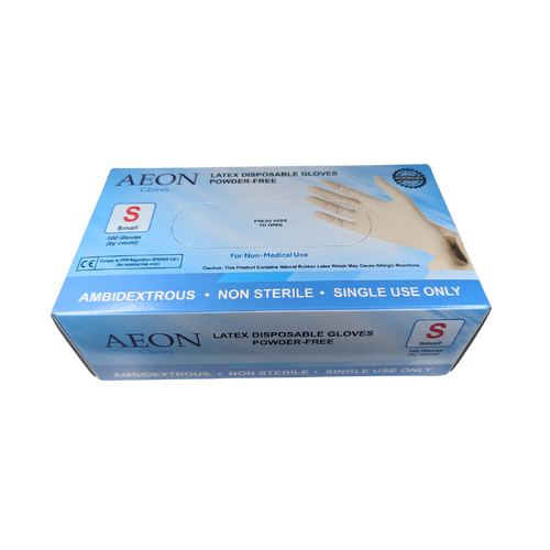AEON - Latex Powder Free Gloves Size S (Small) 1000pcs (Box of 10)