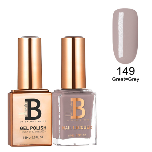 Billionaire Gel & Lacquer Duo - 149 Great = Grey 15ml