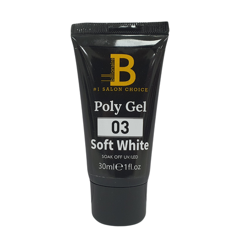 Billionaire Acrylic Tap UV LED Poly Gel Nail Polish - 03 Soft White 30ml