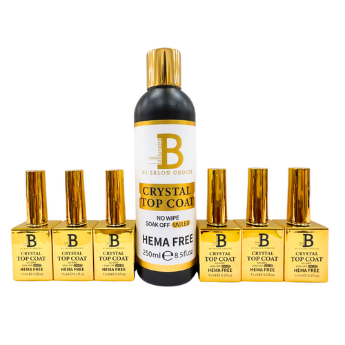 Billionaire - Crystal Shiny No Wipe Nail Gel Top Refill 8oz 250ml - HEMA Free