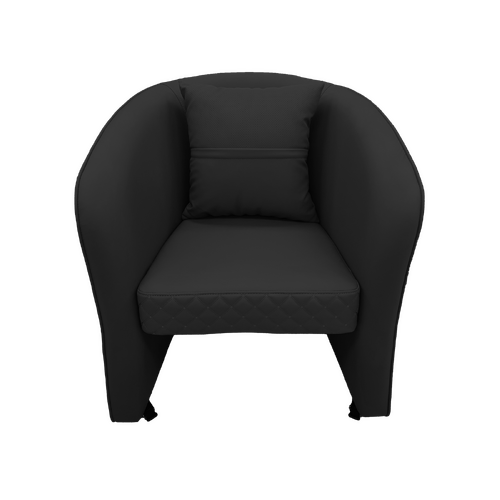 Salon Customer Chair Arm Rest Round 3232 Swivel Leather PU Black