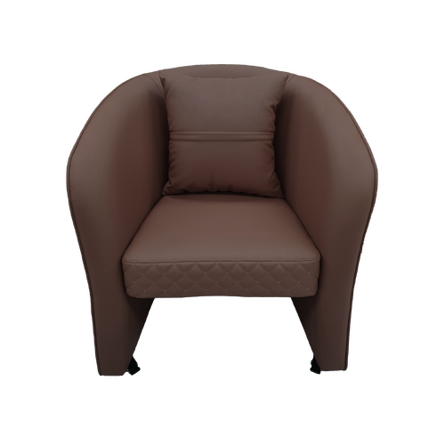 Salon Customer Chair Arm Rest Round 3232 Swivel Leather PU Chocolate
