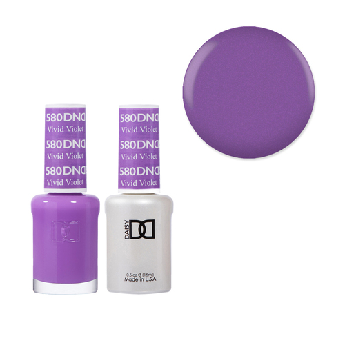 DND 580 Vivid Violet - Daisy Collection Gel & Lacquer Duo 15ml