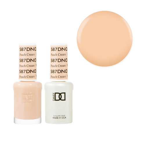 DND 587 Peach Cream - Daisy Collection Gel & Lacquer Duo 15ml