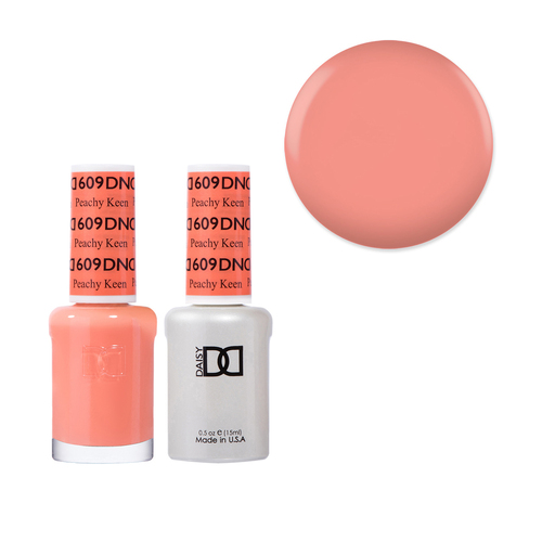 DND 609 Peach Keen - Daisy Collection Gel & Lacquer Duo 15ml