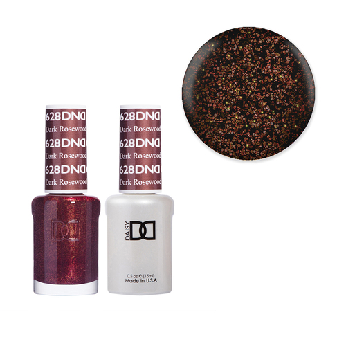 DND 628 Dark Rosewood - Daisy Collection Gel & Lacquer Duo 15ml