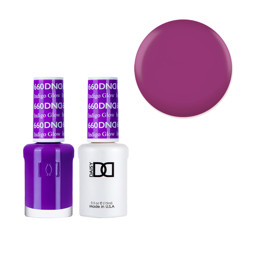 DND 660 Indigo Glow - Daisy Collection Gel & Lacquer Duo 15ml