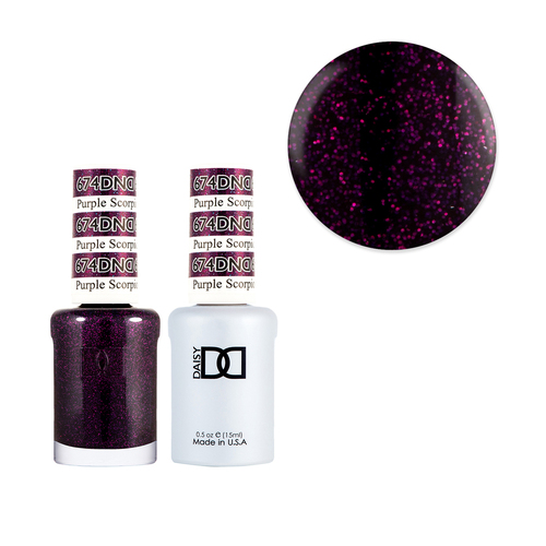 DND 674 Purple Scorpio - Daisy Collection Gel & Lacquer Duo 15ml