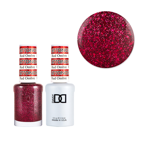 DND 677 Red Ombre - Daisy Collection Gel & Lacquer Duo 15ml