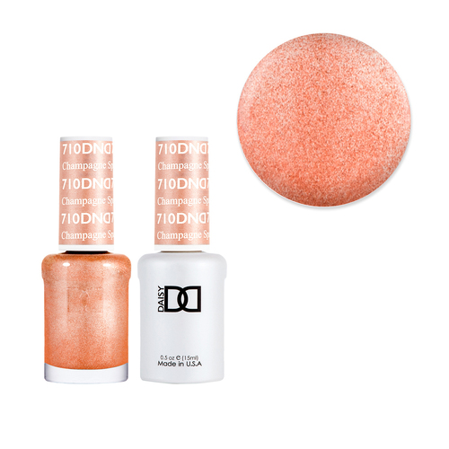 DND 710 Champagne Sparkles - Daisy Collection Gel & Lacquer Duo 15ml