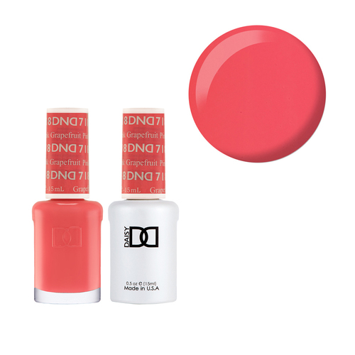 DND 718 Pink Grapefruit - Daisy Collection Nail Gel & Lacquer Polish Duo 15ml