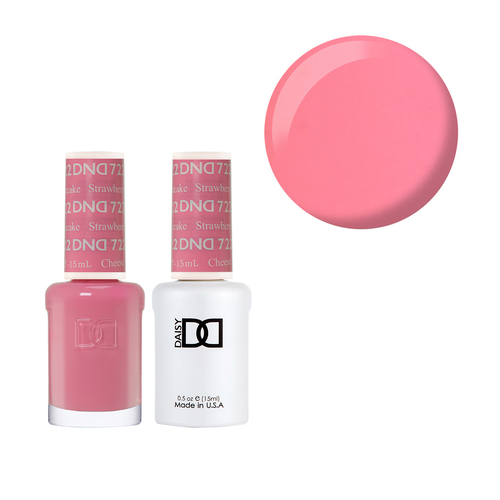 DND 722 Strawberry Cheesecake - Daisy Collection Nail Gel & Lacquer Polish Duo 15ml