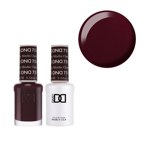 DND 751 Cherry Mocha - Daisy Collection Nail Gel & Lacquer Polish Duo 15ml