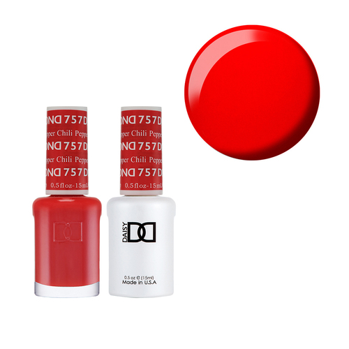 DND 757 Chili Pepper - Daisy Collection Nail Gel & Lacquer Polish Duo 15ml