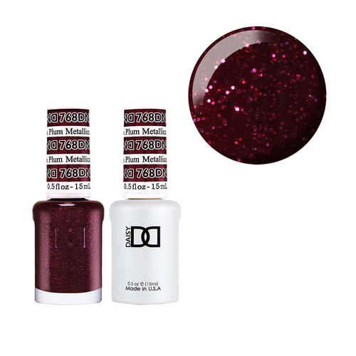 DND 768 Metallica Plum - Daisy Collection Gel & Lacquer Duo 15ml