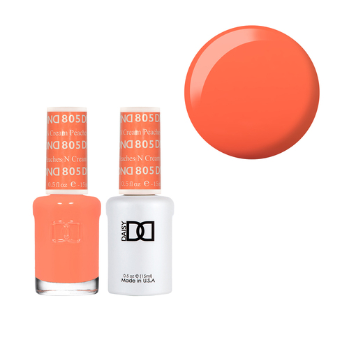 DND 805 Peaches n Cream - Daisy Collection Nail Gel & Lacquer Polish Duo 15ml