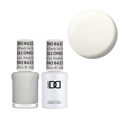 DND 862 Pearly Ice - DND Collection Nail Gel & Lacquer Polish Duo 15ml