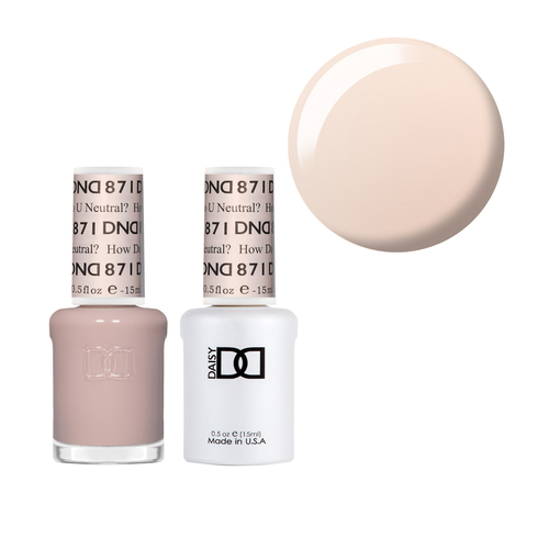 DND 871 How Do U Neutral? - DND Collection Nail Gel & Lacquer Polish Duo 15ml