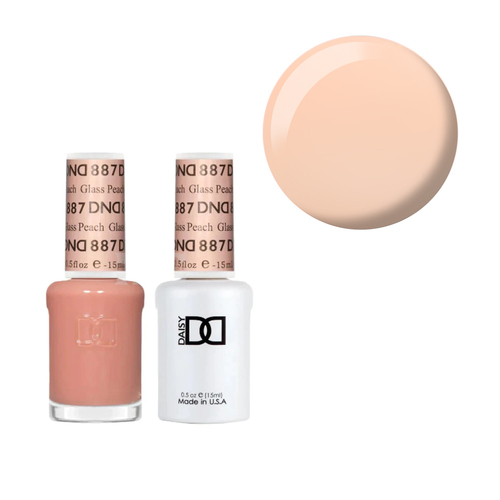 DND 887 Glass Peach - DND Collection Nail Gel & Lacquer Polish Duo 15ml