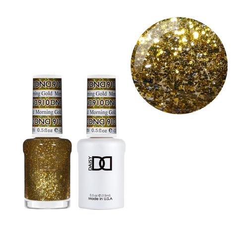 DND 910 Morning Gold - DND Collection Nail Gel & Lacquer Polish Duo 15ml