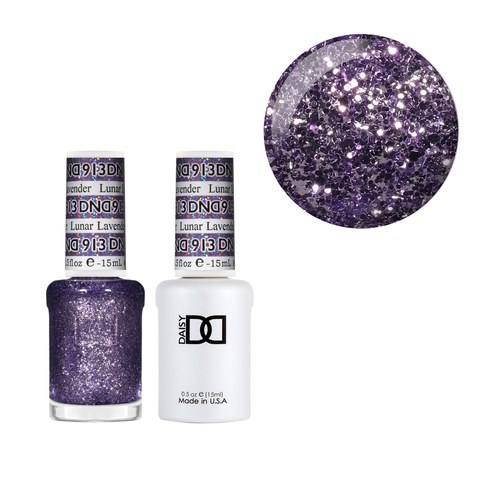 DND 913 Lunar Lavender - DND Collection Nail Gel & Lacquer Polish Duo 15ml