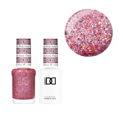 DND 918 Pink Aura - DND Collection Nail Gel & Lacquer Polish Duo 15ml