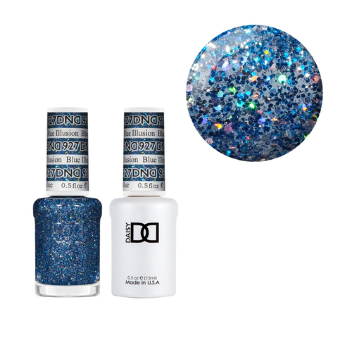 DND 927 Blue Illusion - DND Collection Nail Gel & Lacquer Polish Duo 15ml