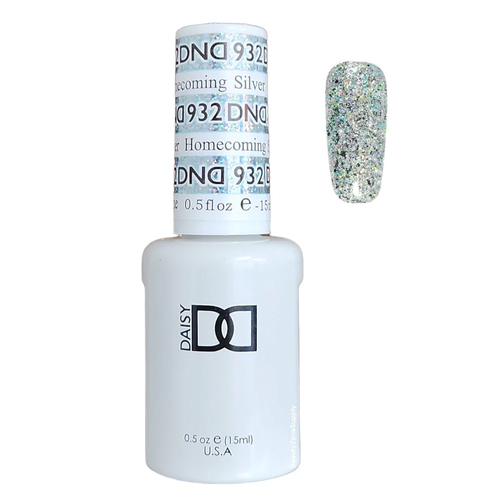 DND 932 Homecome-ing Silver - DND Super Platinum Glitter Nail Gel Polish 15ml