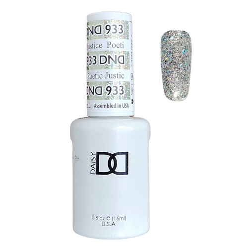 DND 933 Poetic Justice - DND Super Platinum Glitter Nail Gel Polish 15ml