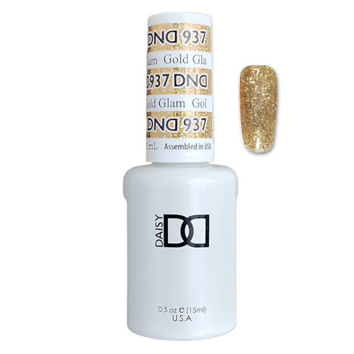 DND 937 Gold Glam - DND Super Platinum Glitter Nail Gel Polish 15ml