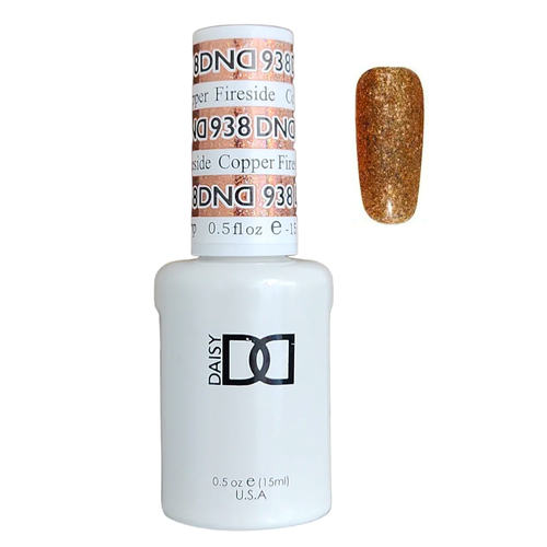 DND 938 Copper Fireside - DND Super Platinum Glitter Nail Gel Polish 15ml