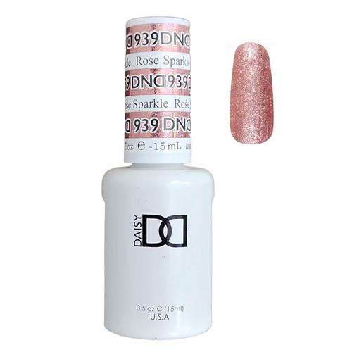 DND 939 Rose Sparkle - DND Super Platinum Glitter Nail Gel Polish 15ml