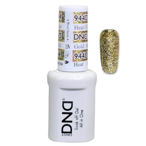 DND 944 Heat of Gold - DND Super Platinum Glitter Nail Gel Polish 15ml