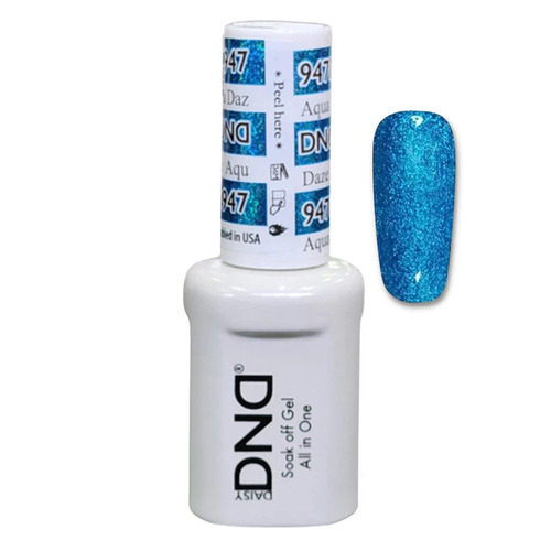 DND 947 Aqua Daze - DND Super Platinum Glitter Nail Gel Polish 15ml