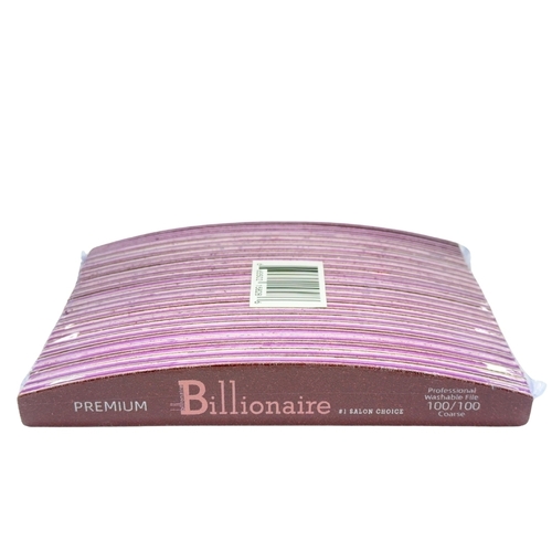 Billionaire - Nail Files Premium Red Half Moon Coarse 100/100 25 pcs