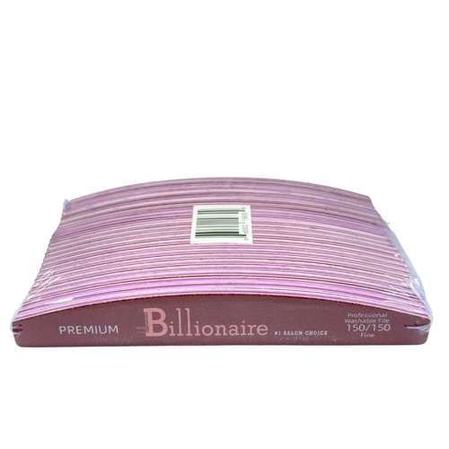 Billionaire - Nail Files Premium Red Half Moon Fine 150/150 25 pcs