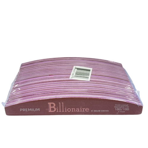 Billionaire - Nail Files Premium Red Half Moon X-Fine 180/180 25 pcs