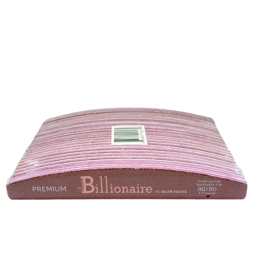 Billionaire - Nail Files Premium Red Half Moon X-Coarse 80/80 25 pcs