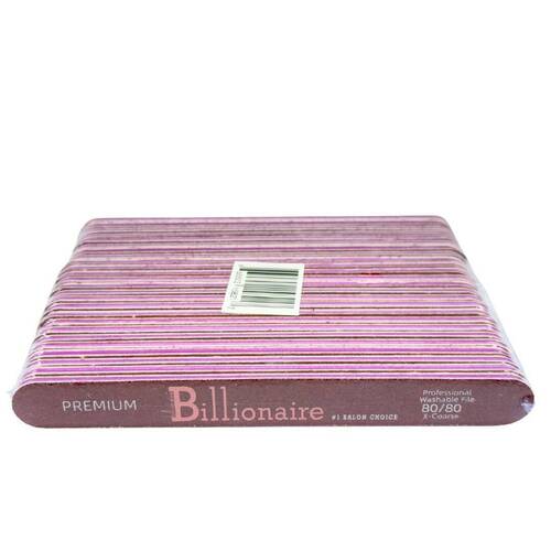 Billionaire - Nail Files Premium Red Straight X-Coarse 80/80 25 pcs