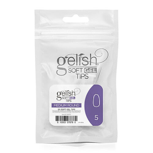 Harmony Gelish Soft Gel Nail False Tips Medium Round Refill Size 5 50pcs