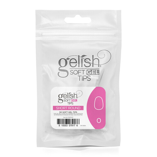 Harmony Gelish Soft Gel Nail False Tips Short Round Refill Size 0 50pcs