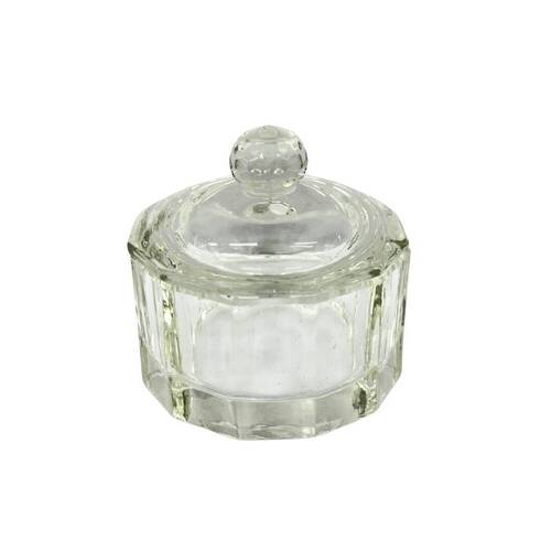 Crystal Dappen Dish Glass Nail Acrylic Liquid Powder Jar Container Dodecagon Clear 3oz