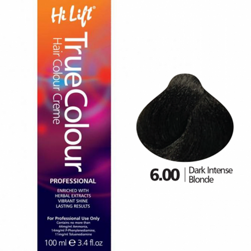 Hi Lift True Colour Permanent Hair Color Cream 6.00 Dark Intense Blonde 100ml
