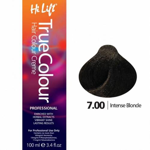 Hi Lift True Colour Permanent Hair Color Cream 7.00 Intense Blonde 100ml