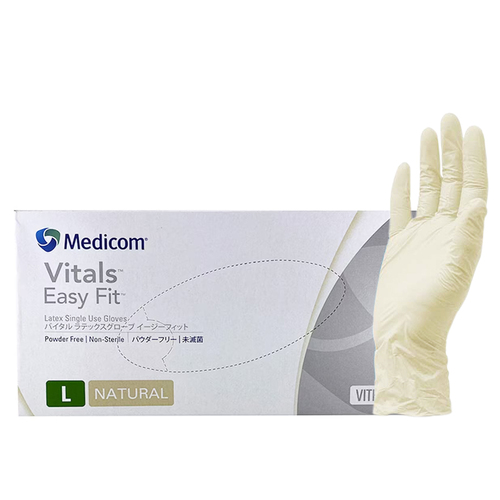 Medicom - Latex Powder Free Gloves Size L (Large) 100pcs