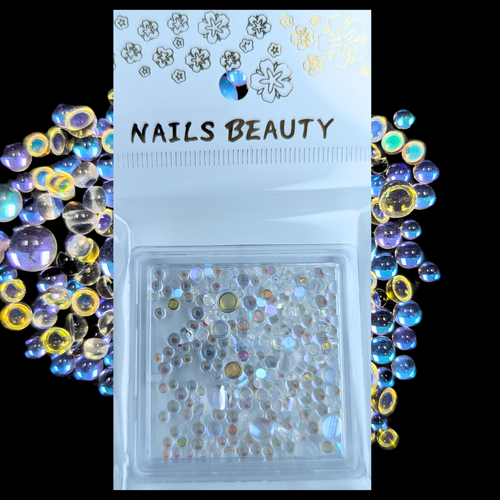 Nail Art Decoration Round Clear Blue 242081