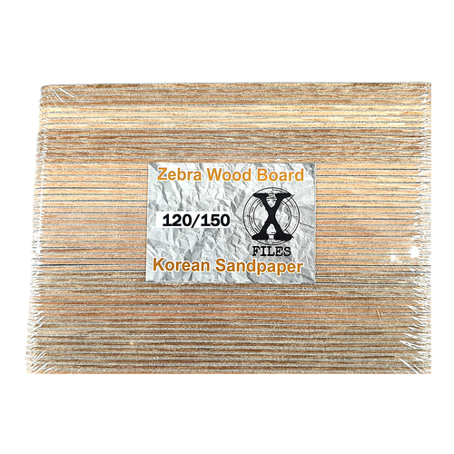 Nail File Zebra Mini Manicure 120/150 Grit Wood Board Korean Sandpaper 50pcs