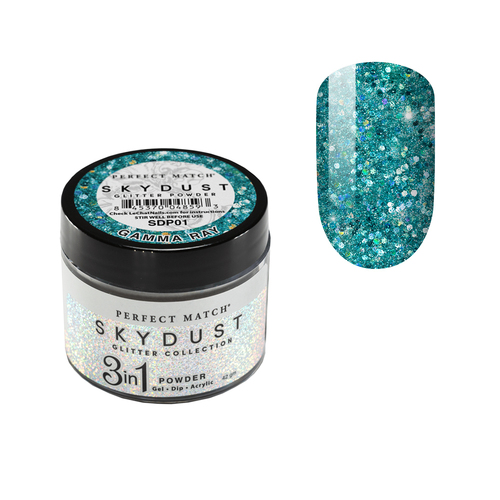 Perfect Match Sky Dust Glitter Acrylic Dip Dipping Powder SDP01 Gamma Ray - 42g